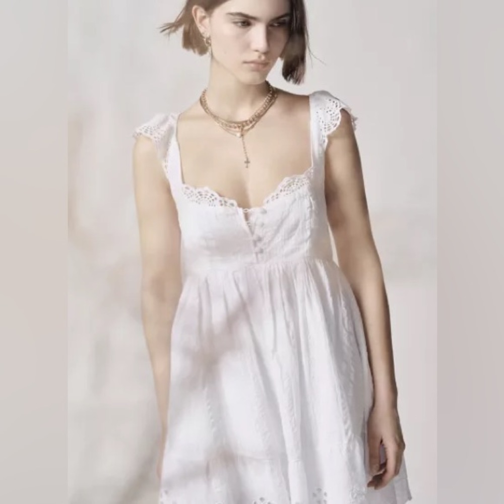 UO Wildflower Lace Babydoll Mini Dress